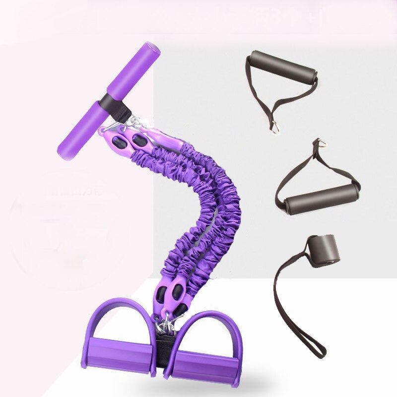 Multifunction Fitness Pedal Exerciser with Elastic Resistance Rope