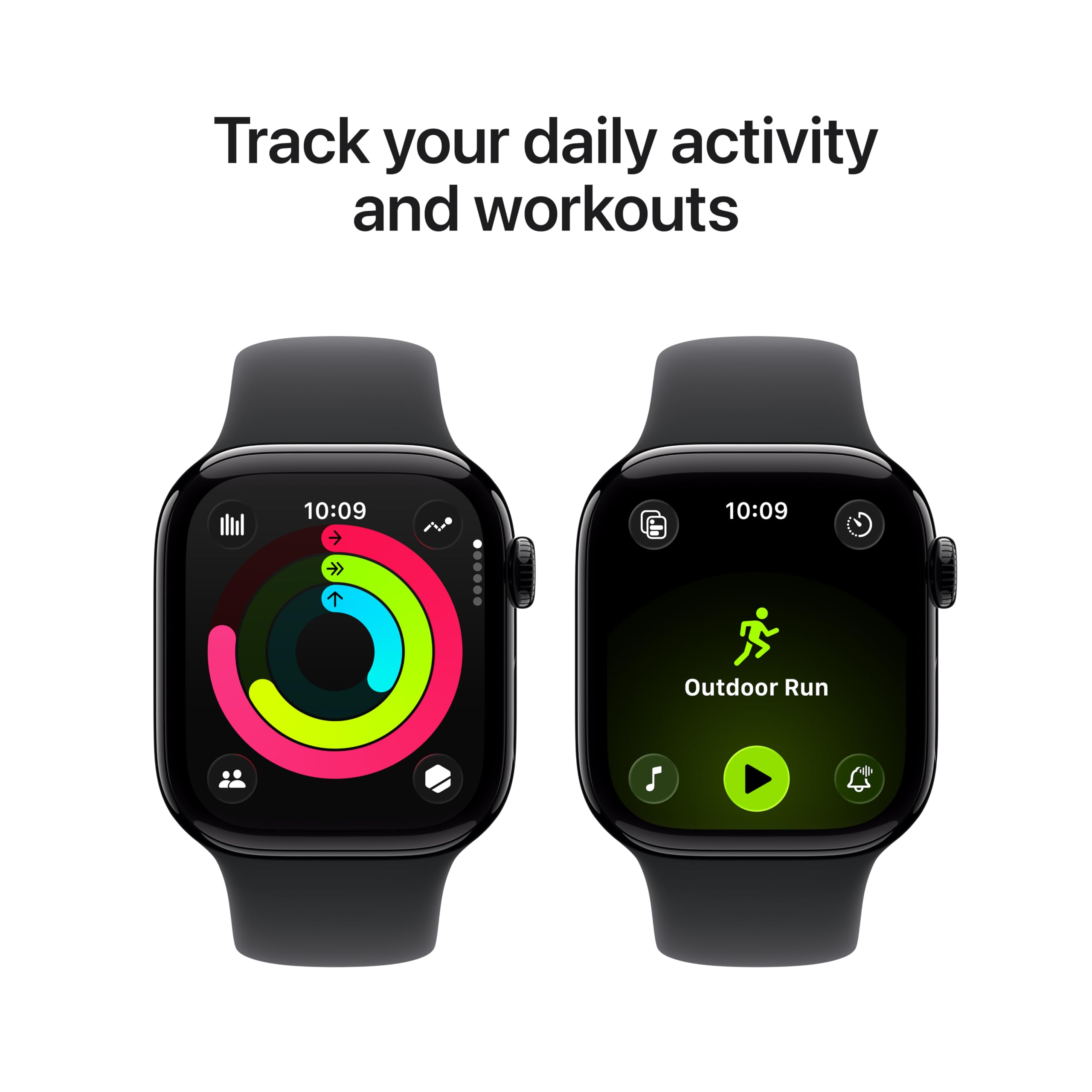 Apple Watch Series 11 [GPS 42mm] Smartwatch with Jet Black Aluminum Case with Black Sport Band - S/M. Sleep Score, Fitness Tracker, Health Monitoring, Always-On Display, Water Resistant